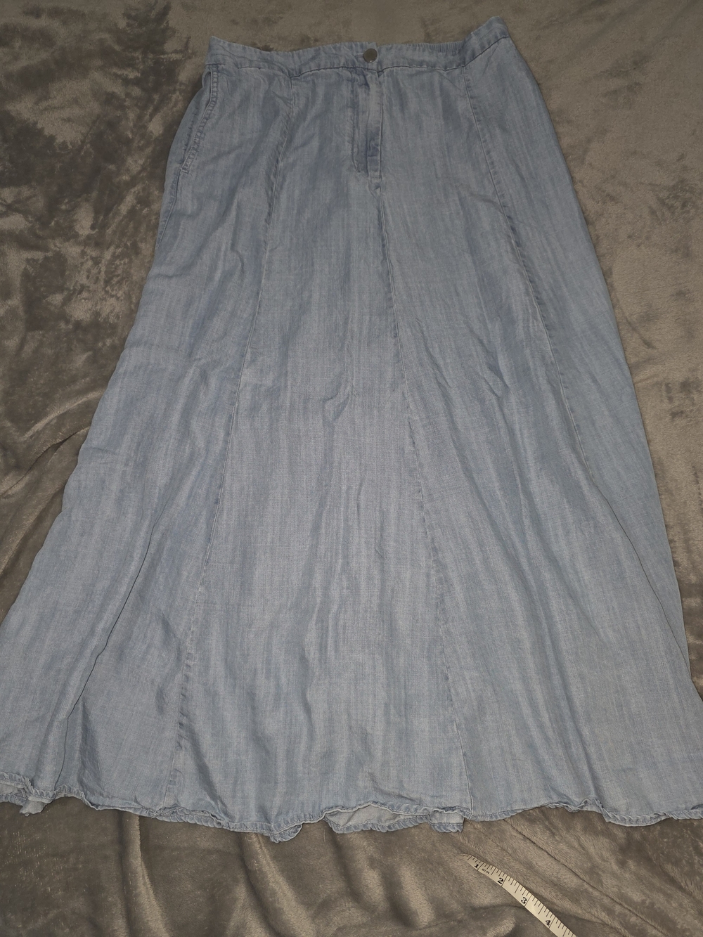 Sigrid Olsen Light Blue Chambray Maxi Skirt-Large